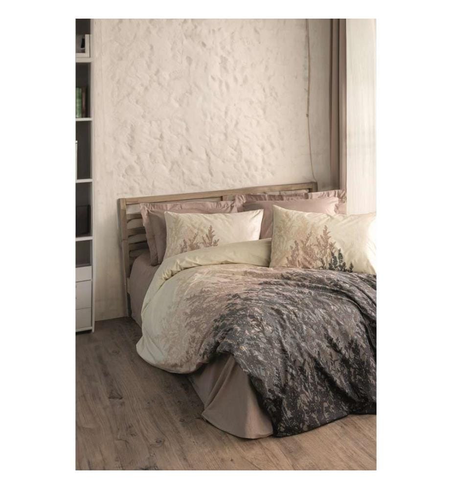 Ranforce Single Quilt Cover Set, Beige, 100% Cotton Ranforce