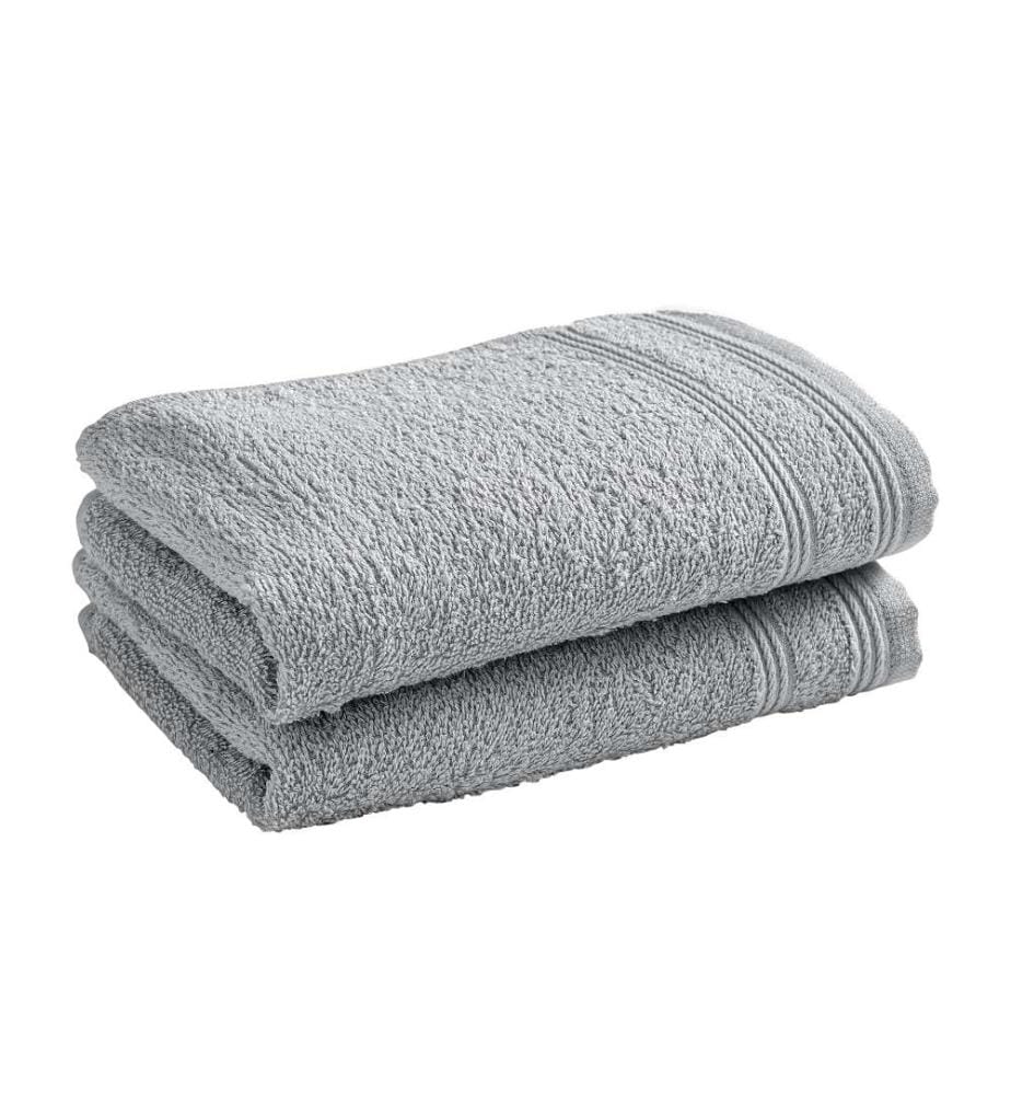 Lot de 2 Serviettes Invite Eponge 100% Coton Spa 30 x 50 cm Perle