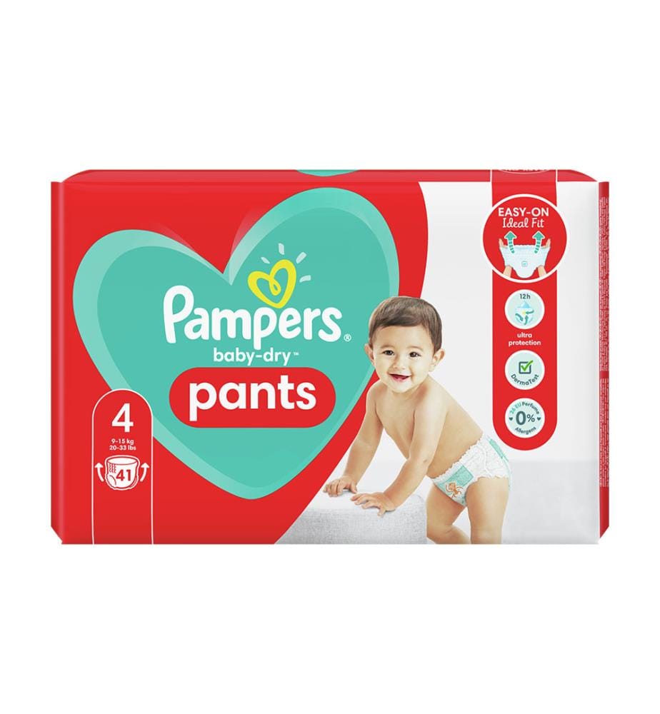 Baby-Dry Nappy Pants - Taille 4 (9-15 kg) - Lot de 41 couches