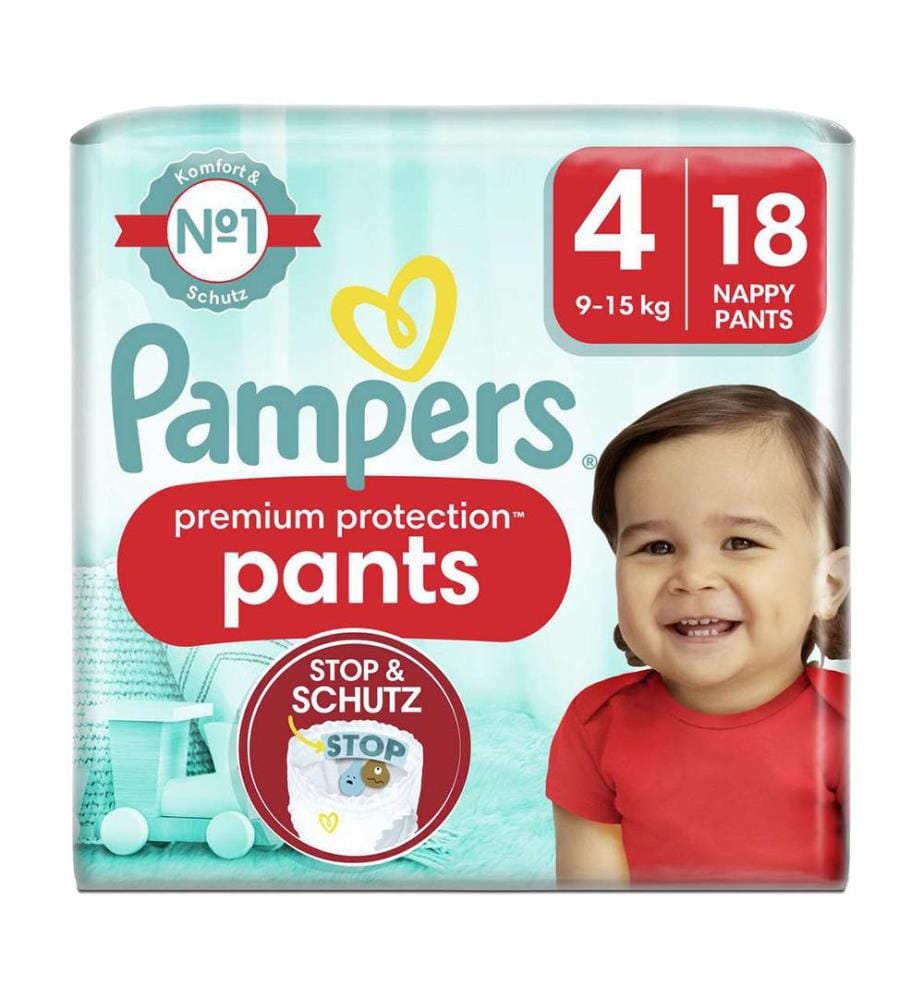 Premium Protection Pants - Taille 4 (9-15 kg) - Lot de 18 couches