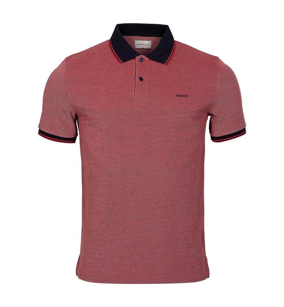 Polo en piqué Oxford - rouge rubis