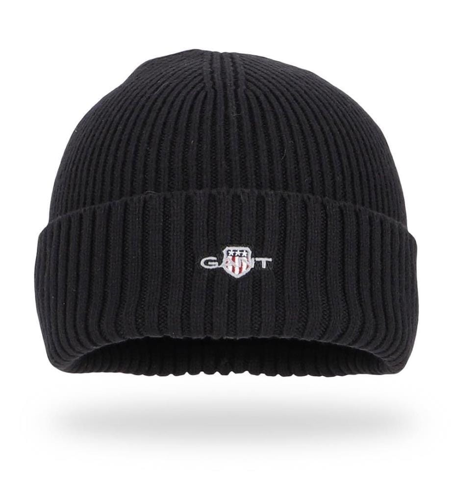 Bonnet en Laine Mélangée Chinée - Noir
