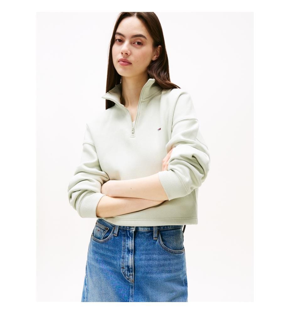 Pull zippée 1/4  Misty Sage