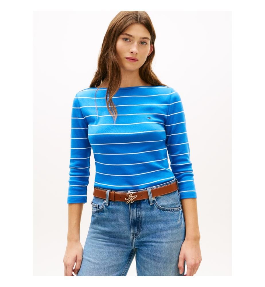 T-Shirt Slim - Bleu et Blanc