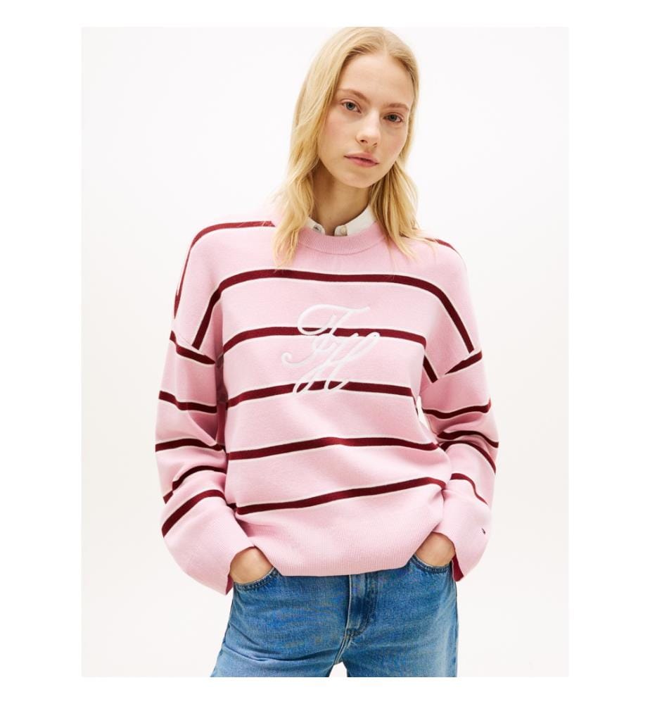 Pull Décontracté en Maille Premium - Rose et Bordeaux