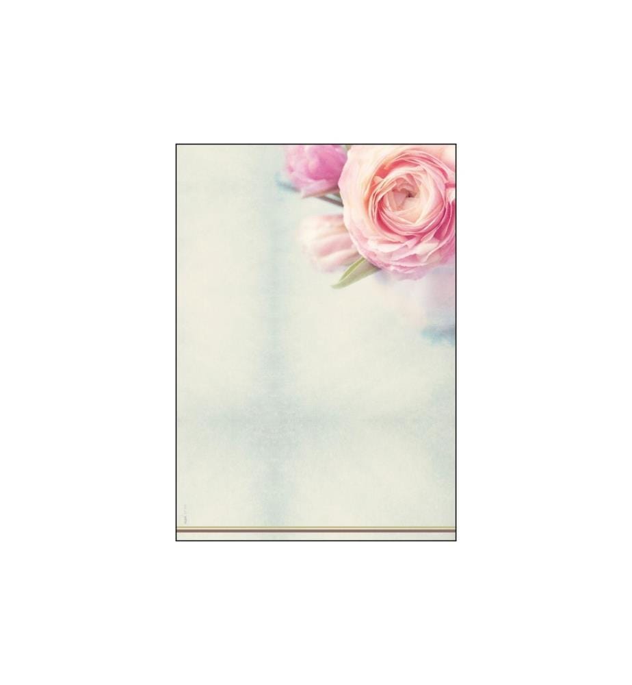 SIGEL - Papier à motif Rose Garden A4, 50 feuilles