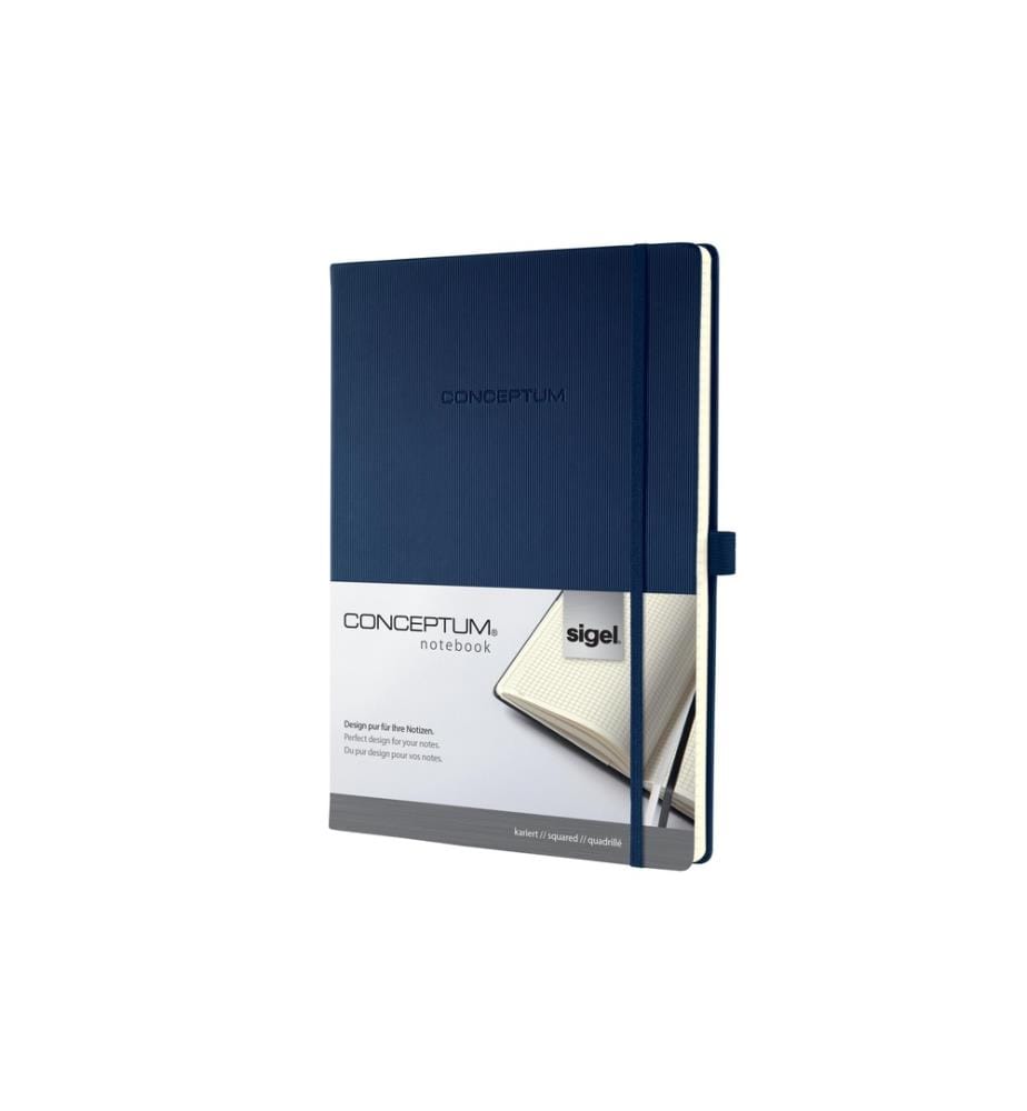 SIGEL - Carnet de notes Conceptum A4, À carreaux, Bleu