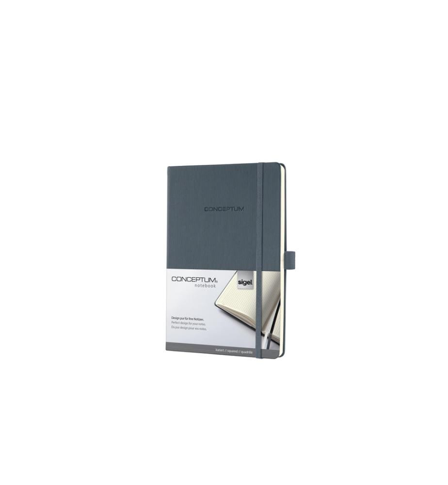 SIGEL - Carnet de notes Conceptum A5, À carreaux, Gris foncé