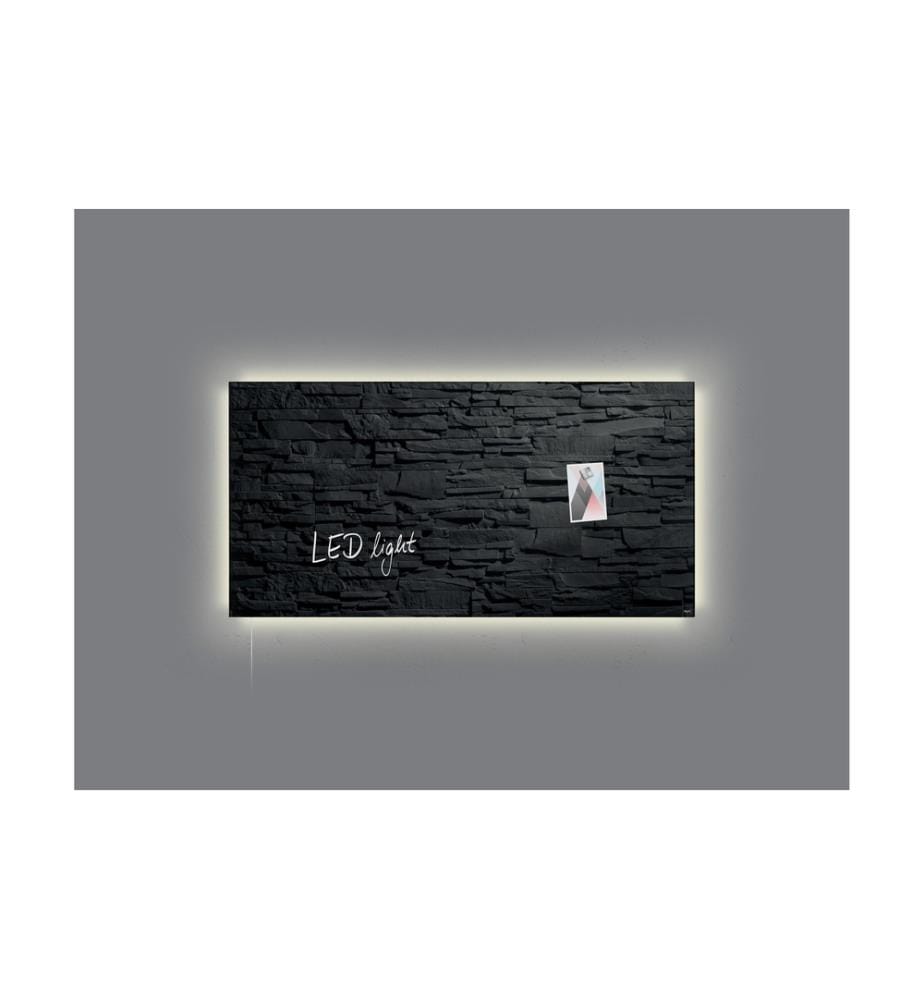 SIGEL - Tableau en verre LED artverum 91 cm x 46 cm, Noir