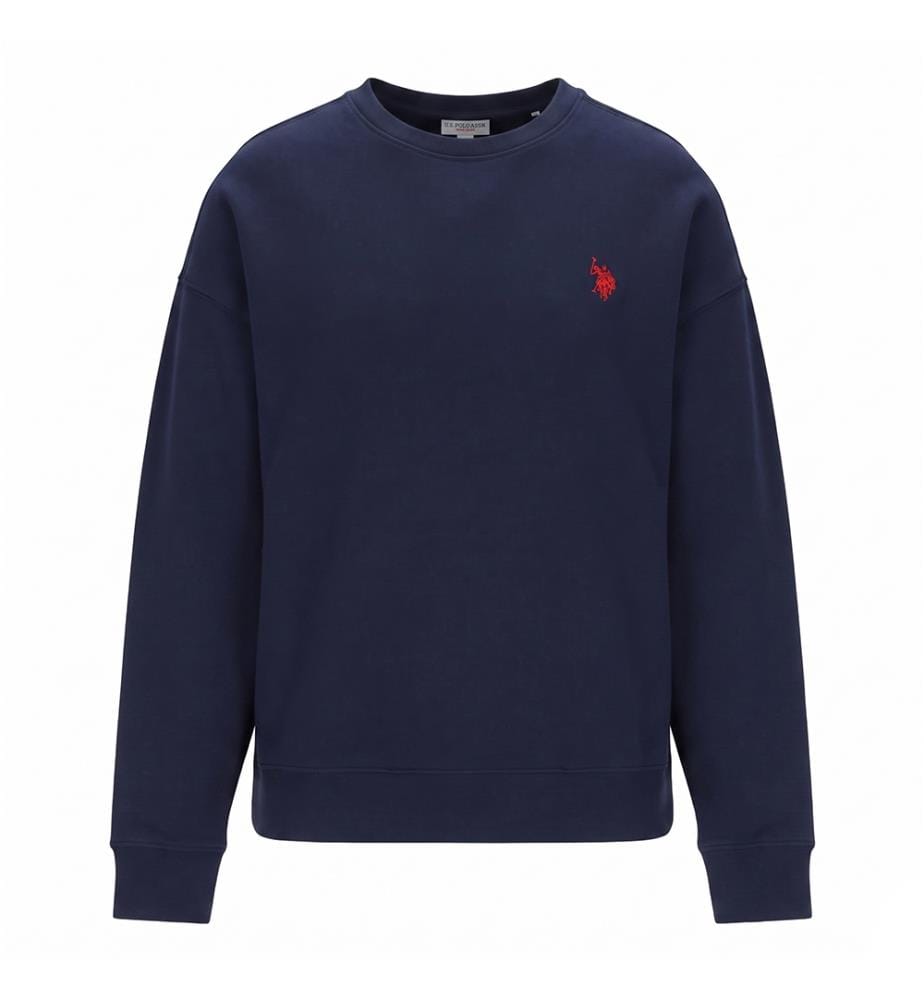 Sweat-shirt à col rond en coton - Bleu marine