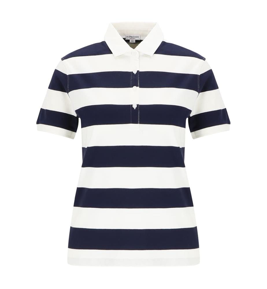 Polo à rayures - Blanc et Bleu