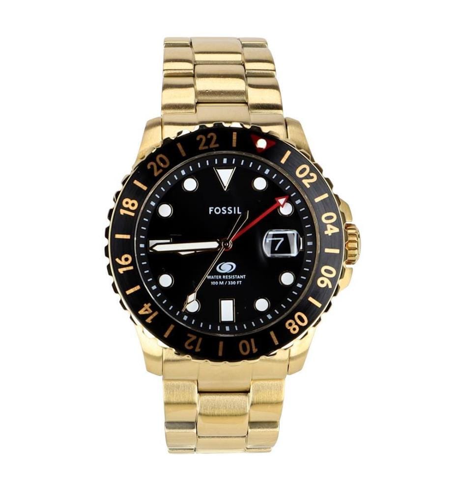 Montre Blue Gmt Acier Inoxydable - Or