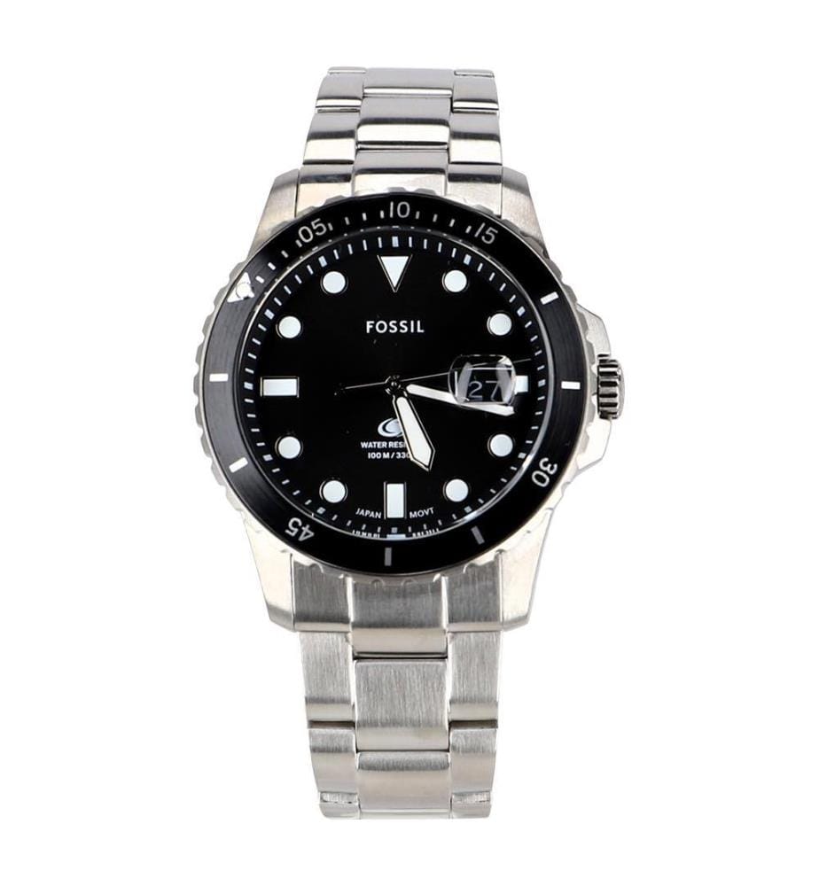 Montre De Plongée Blue Mouvement À 3 Aiguilles Acier Inoxydable - Argent