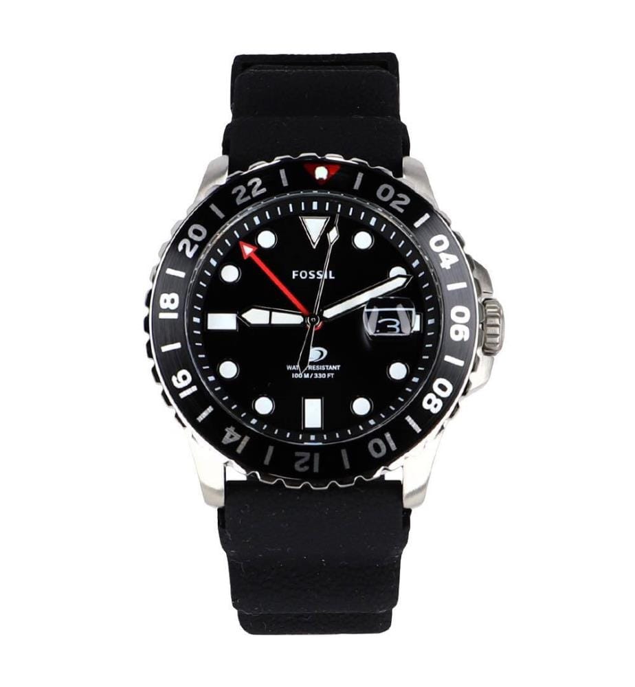 Montre Blue Gmt Silicone - Noire