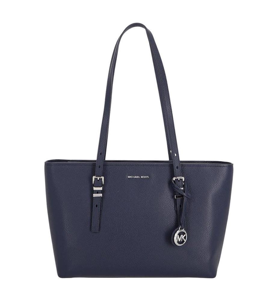 Quinn Tote - Sac à main en cuir avec ferrures métalliques - Marine
