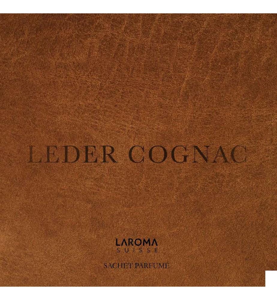 12 x 12 cm - Sachet Parfumé en cuir Cognac