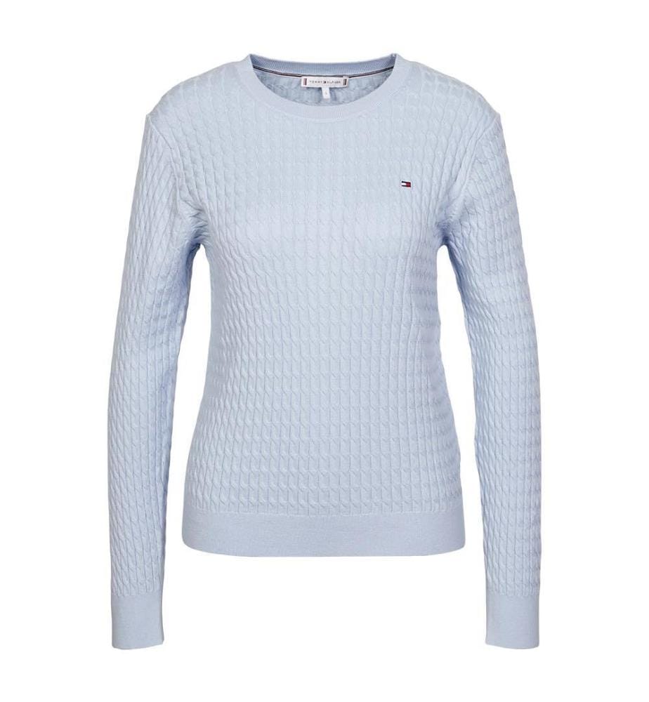 Pull à mailles torsadées - Bleu Clair