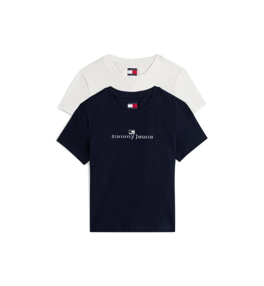 Lot de 2 T-Shirt Slim Fit - Blanc et Marine