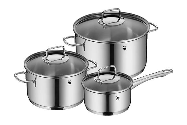 Lot de 3 Casseroles Astoria, Ø16 cm, Ø20 cm, Ø24 cm - Argenté