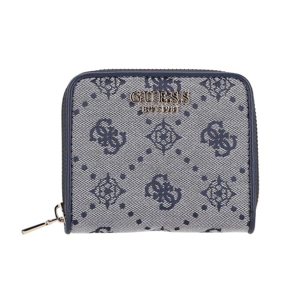 Portefeuille Neda Small Zip Around - Bleu Marine & Navy Logo