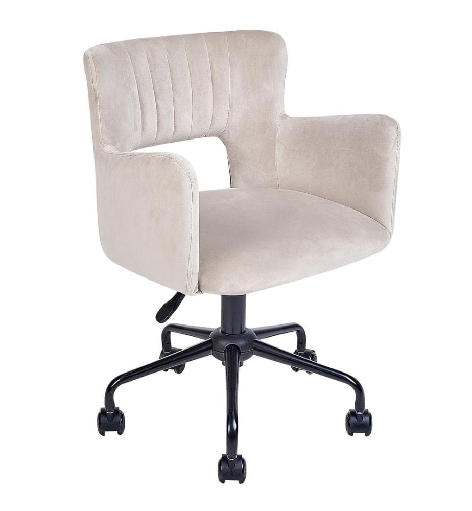 Chaise de bureau SANILAC Velours Taupe