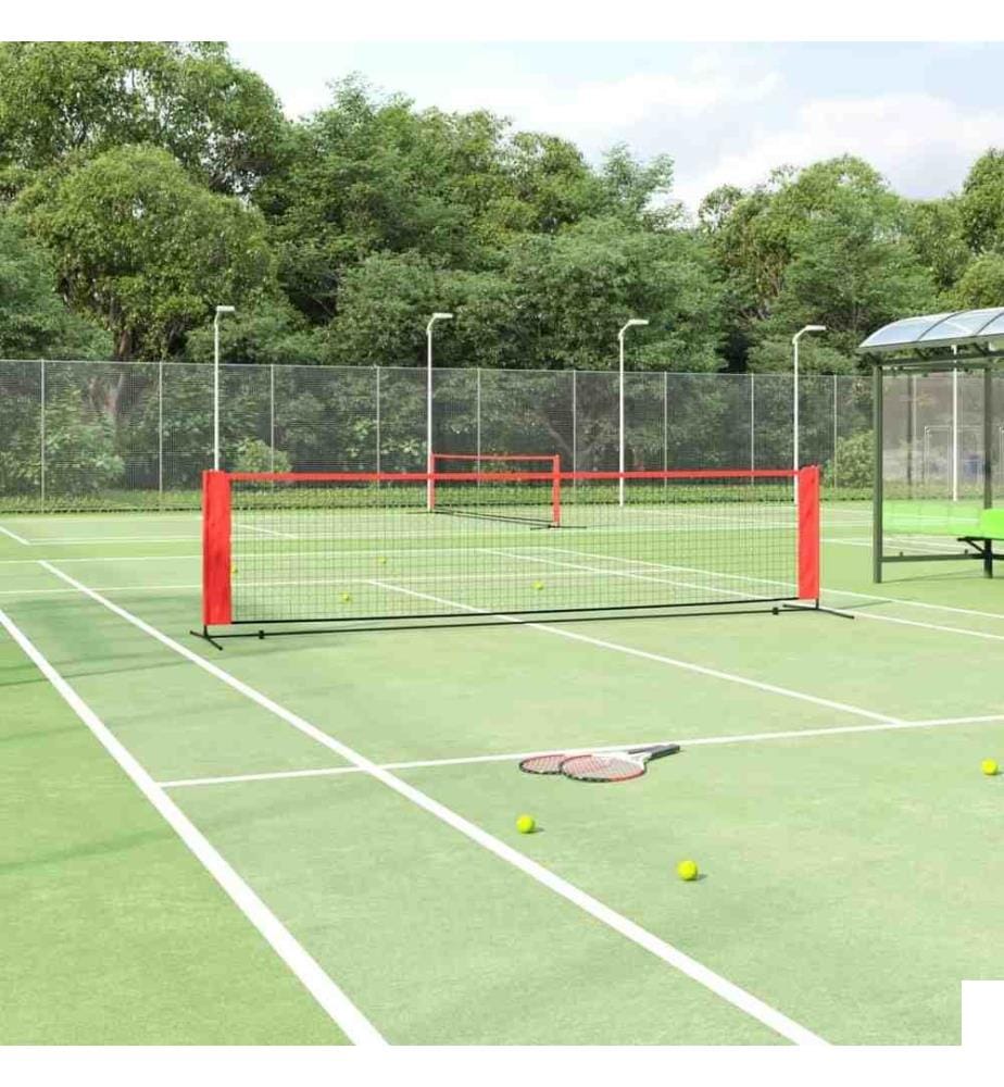 Filet de tennis Noir et rouge 400x100x87 cm Polyester