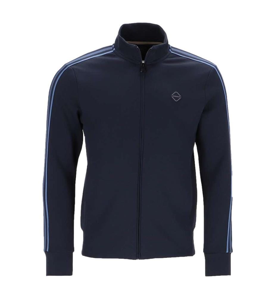 Veste de survêtement zippée à bandes - Bleu marine
