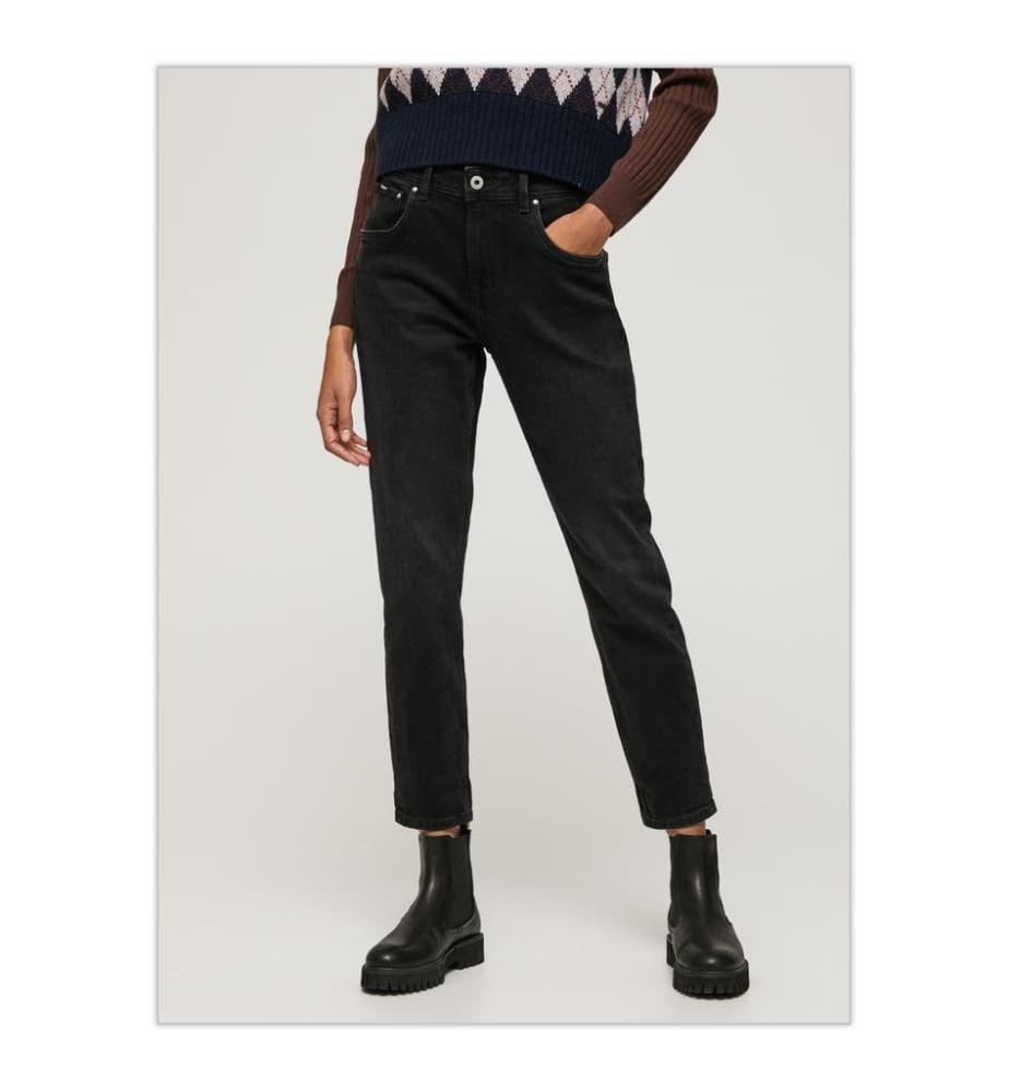 Jean Violet Mom Carrot Fit High Waist - Noir