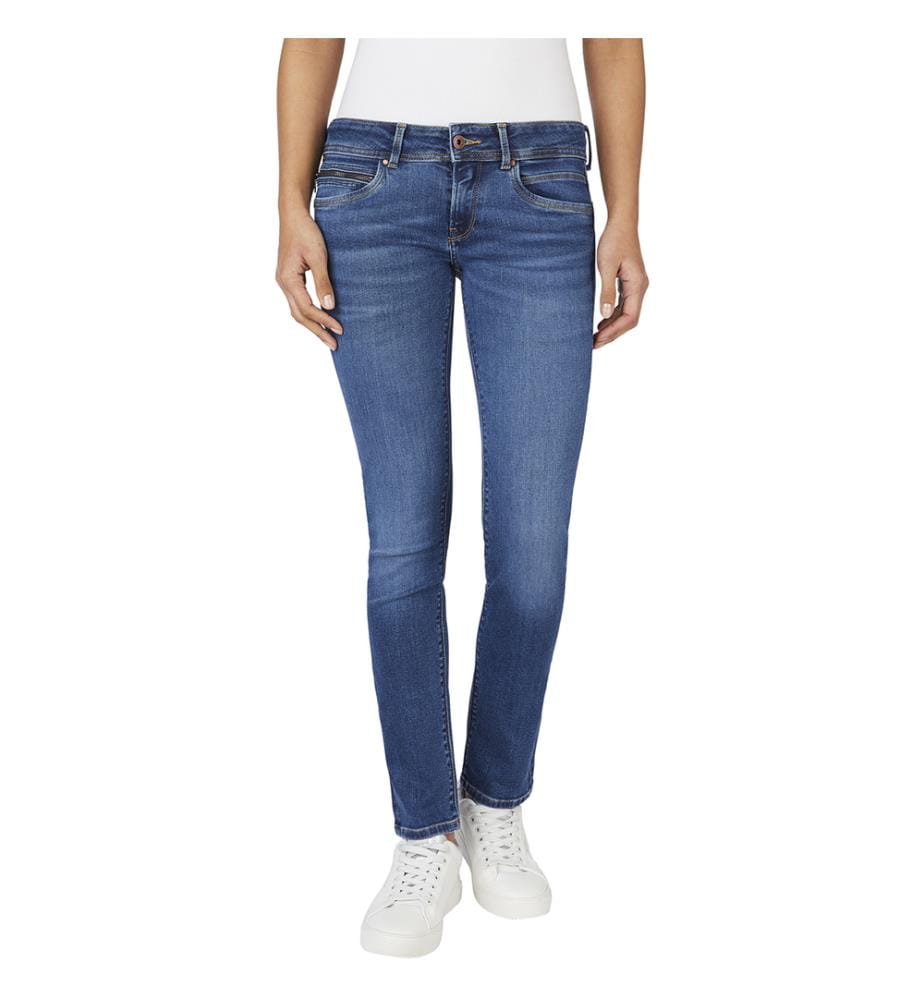 Jean slim à taille basse - Bleu