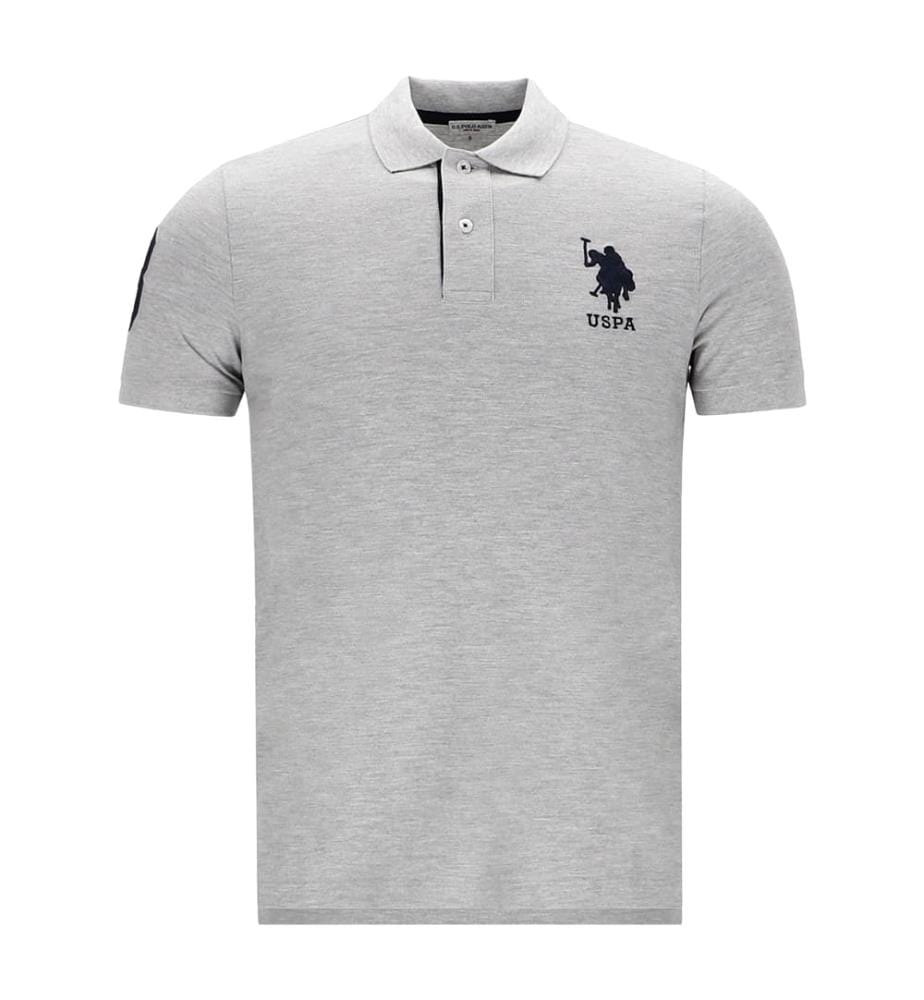 Polo Logo Brodé - Gris Chiné
