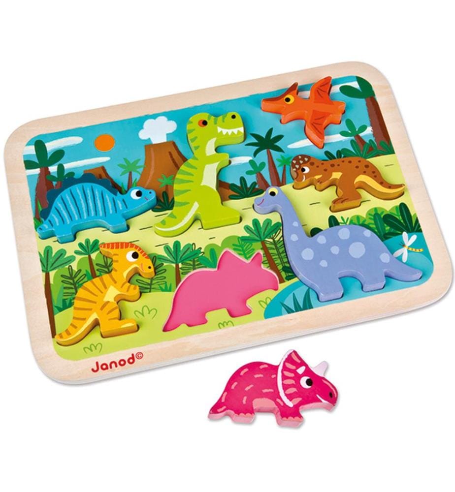 Chunky Puzzle dinosaures 7 pièces.