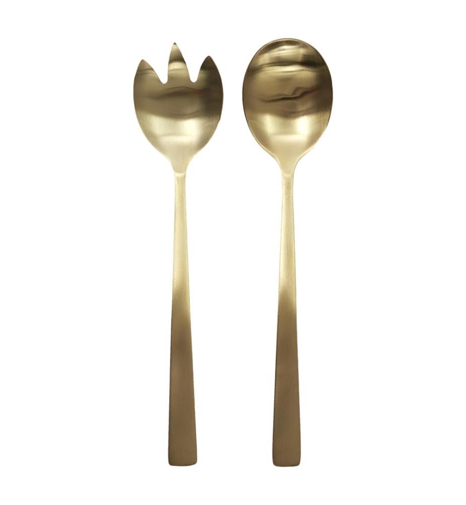 Lot de 2 Couverts à Salade - Or