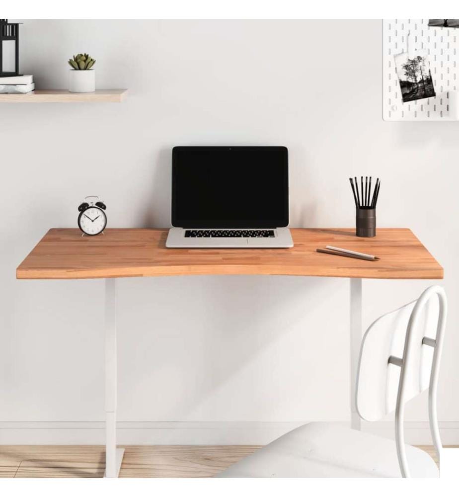 Dessus de bureau 110x(50-55)x2,5 cm bois massif de hêtre