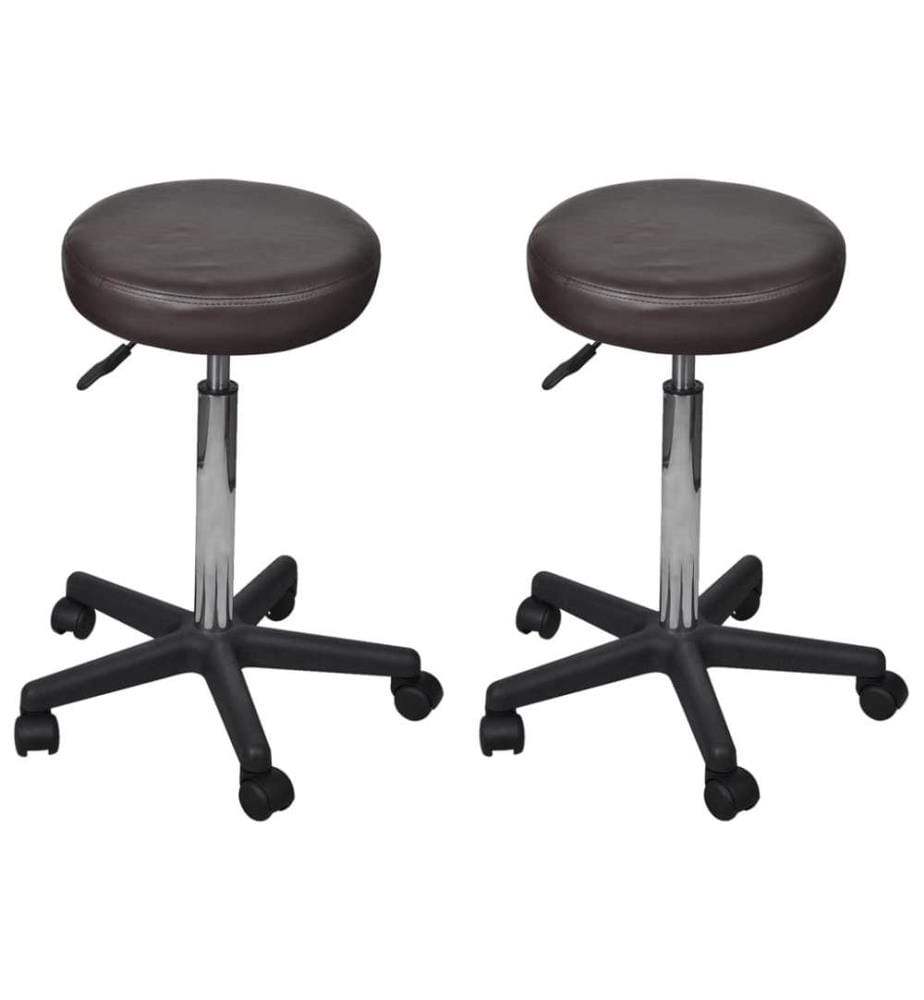 Tabourets de bureau lot de 2 Marron 35,5x84 cm Similicuir