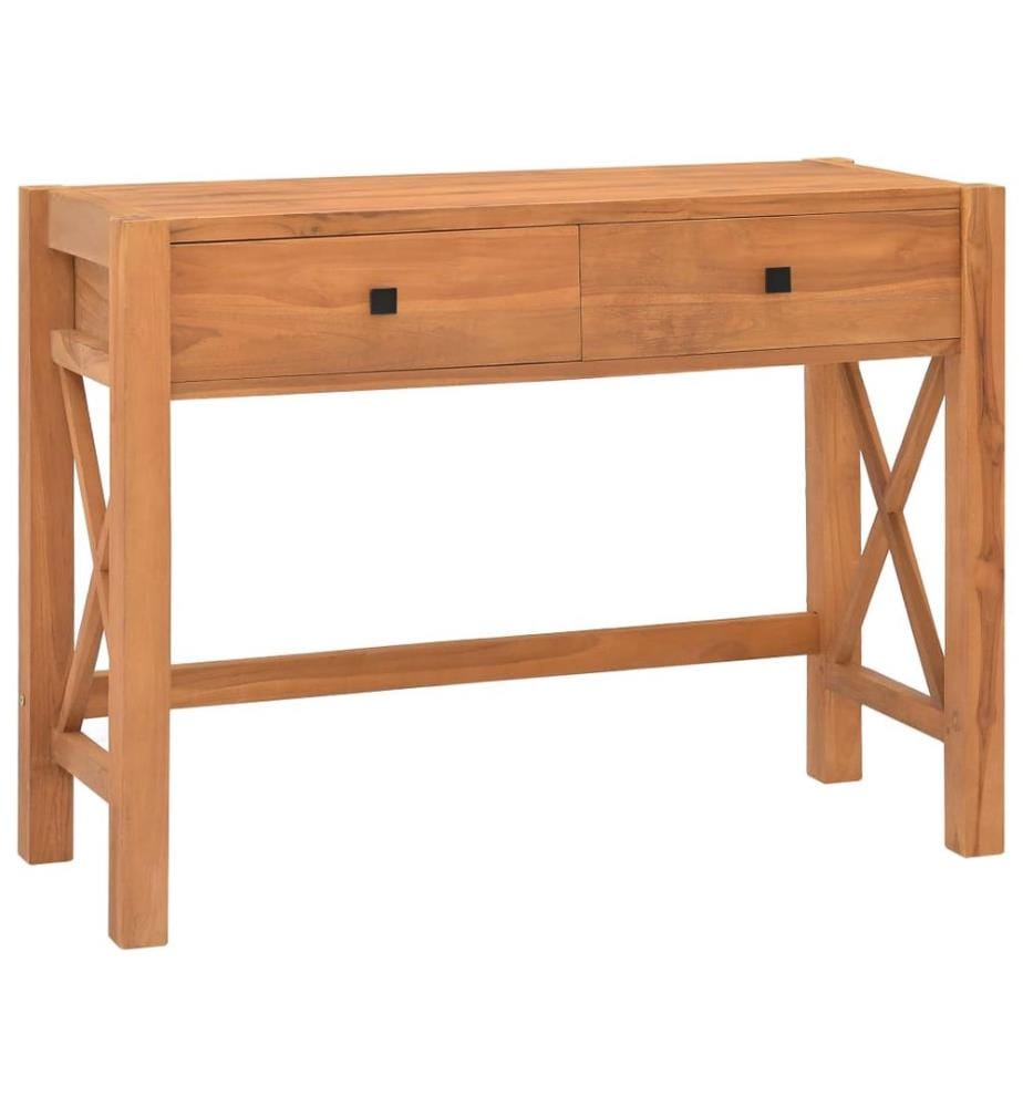 Bureau avec 2 tiroirs 100x40x75 cm Bois de teck