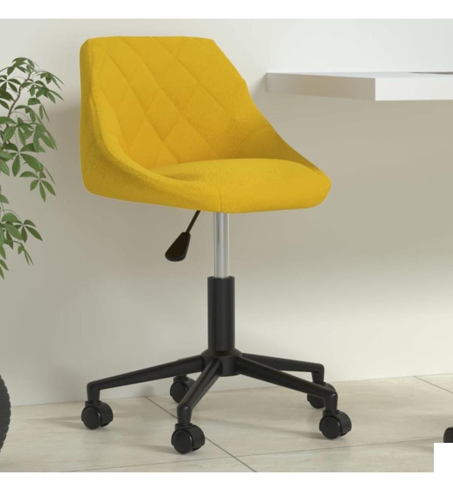 Chaise pivotante de bureau Jaune moutarde Velours