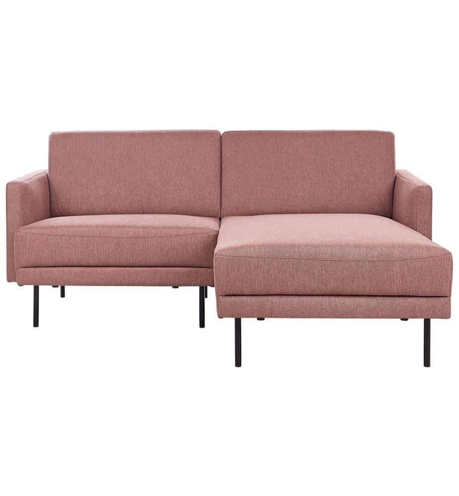 Canapé d'angle BREDA Tissu Rose 2 places Côté gauche