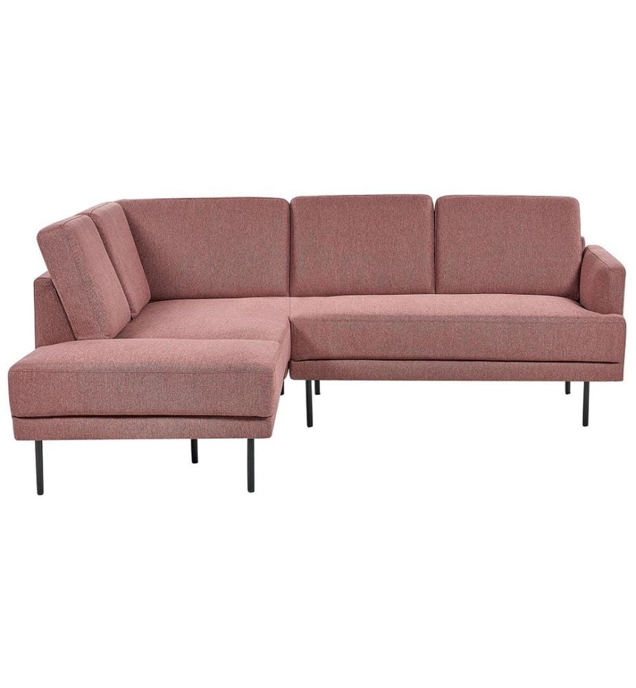 Canapé d'angle BREDA Tissu Rose 4 places Côté droit