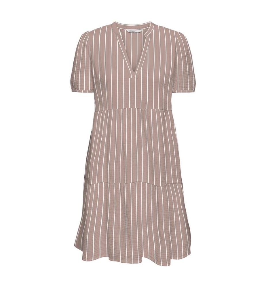 Robe Nora V-Neck - Rose et Blanc