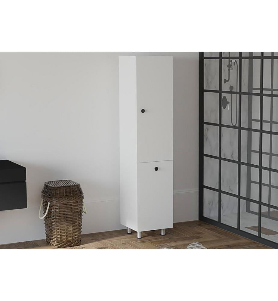 Armoire de toilette, blanc, panneau de particules mélaminé