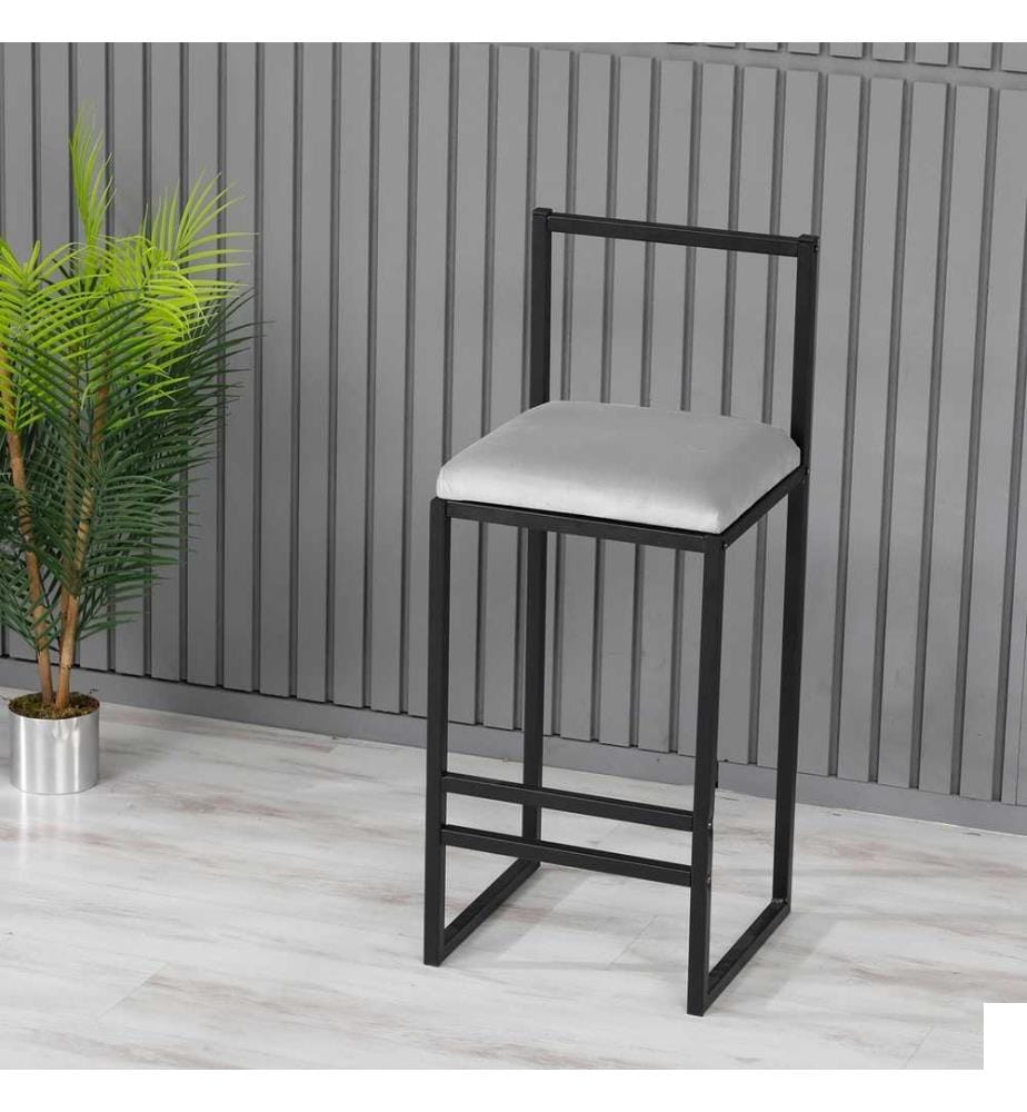 Tabouret de bar, crème, métal