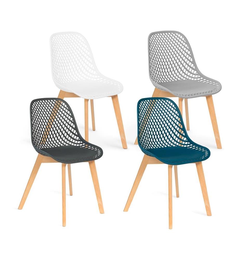 Lot de 4 Chaises Maëlle 54 x 56 x 86 cm - Multicolore