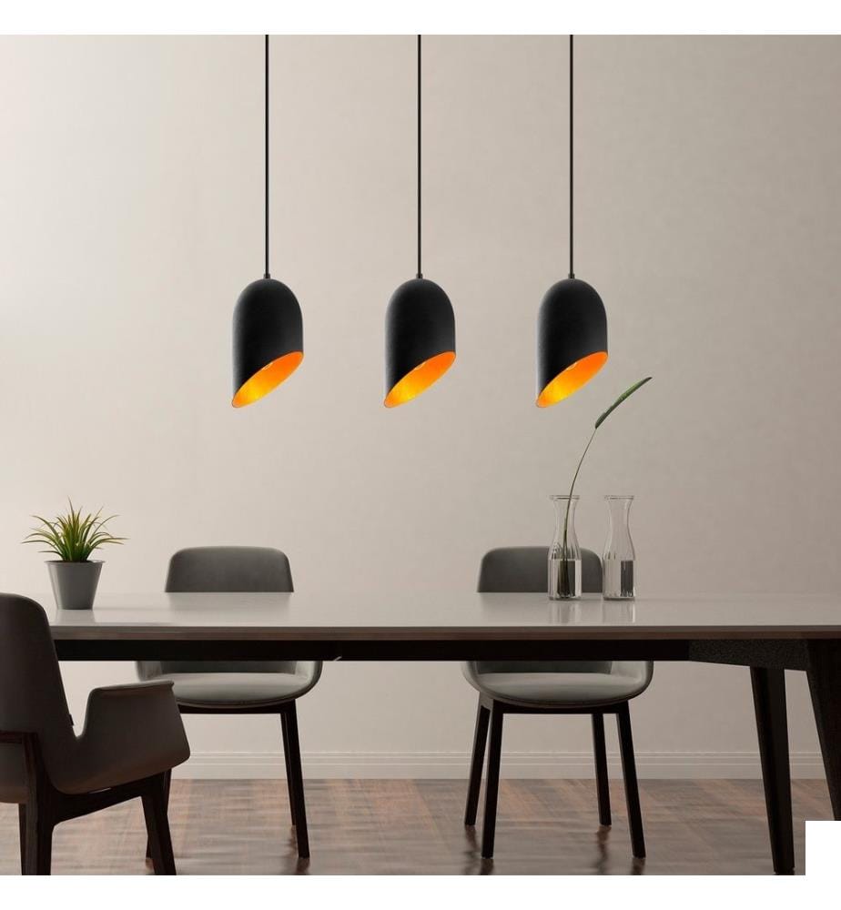 Lustre, noir, or, corps en fer
