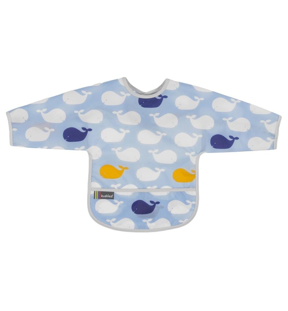 Bavoir avec manches CleanBib, 12-24 mois, baleine