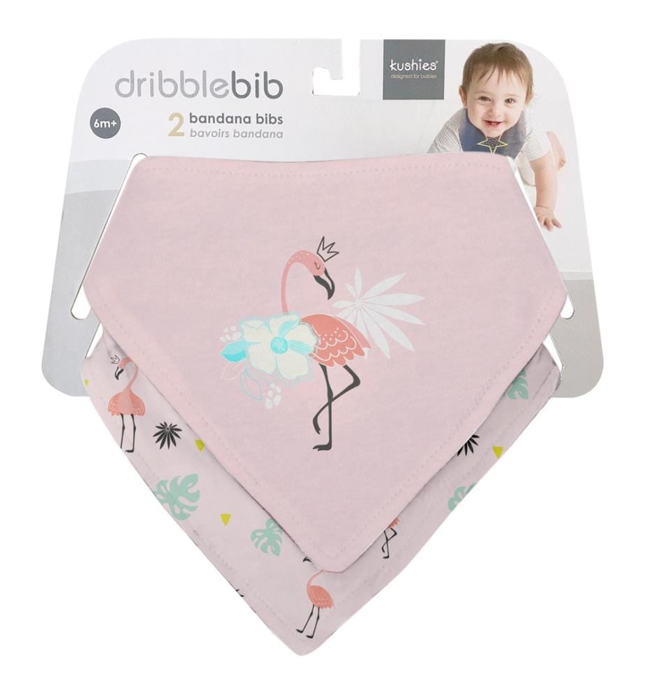 Bavoir bandana 2 pcs., flamant