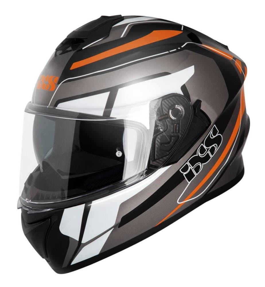 Casque intégral Ixs216 2.2 gris-noir et orange fluo