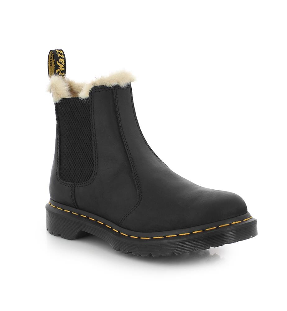 Bottes en Cuir Chelsea 2976 Leonore Doublées De Fourrure Synthétique - Noir