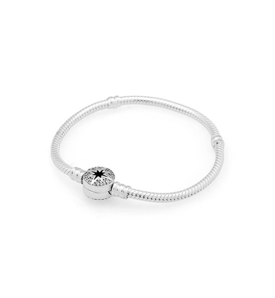 Bracelet Maille Serpent Fermoir Étoile Polaire - Argent 925/1000e