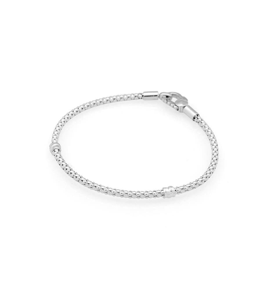 Bracelet Fermoir Clouté & Chaîne - Argent 925/1000e