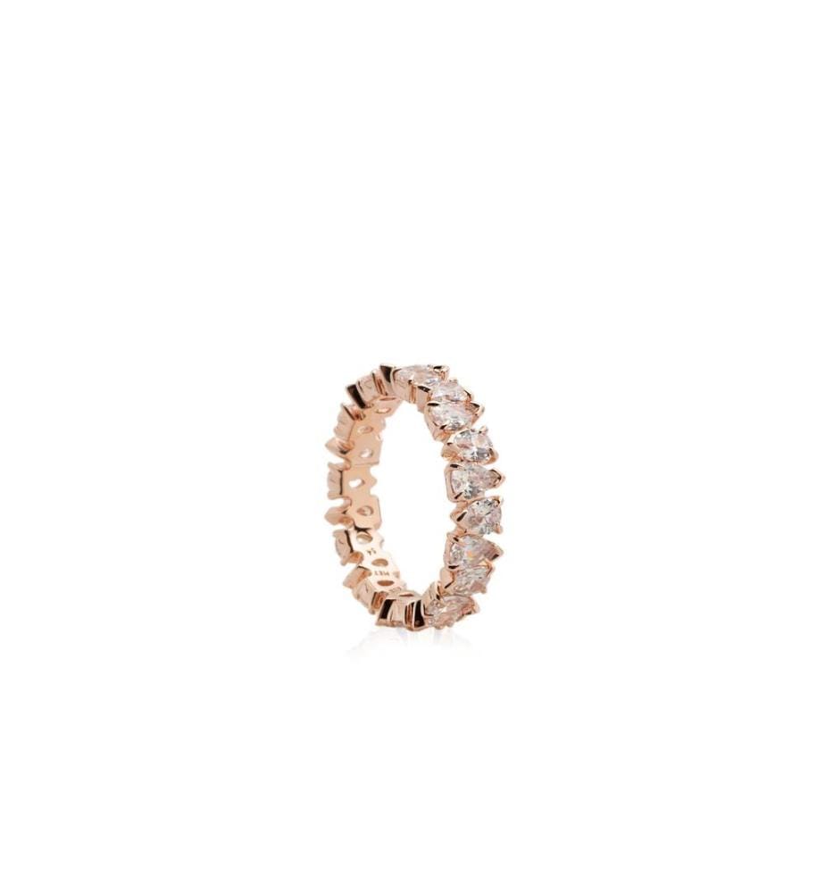 Bague à anneau étincelant alterné - transparent
